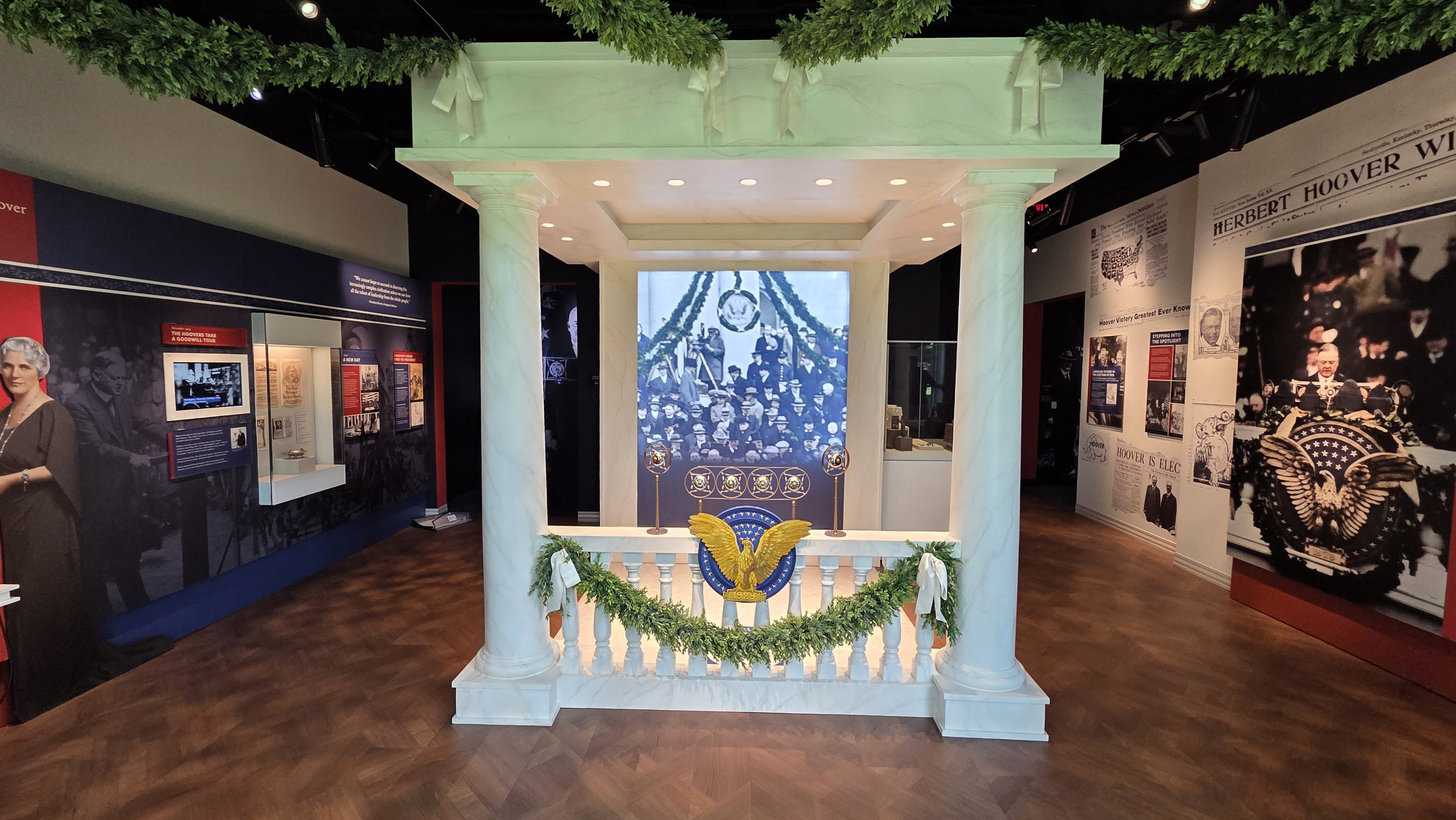 The "From West Branch to the White House" gallery in the Herbert Hoover Presidential Library and Museum.