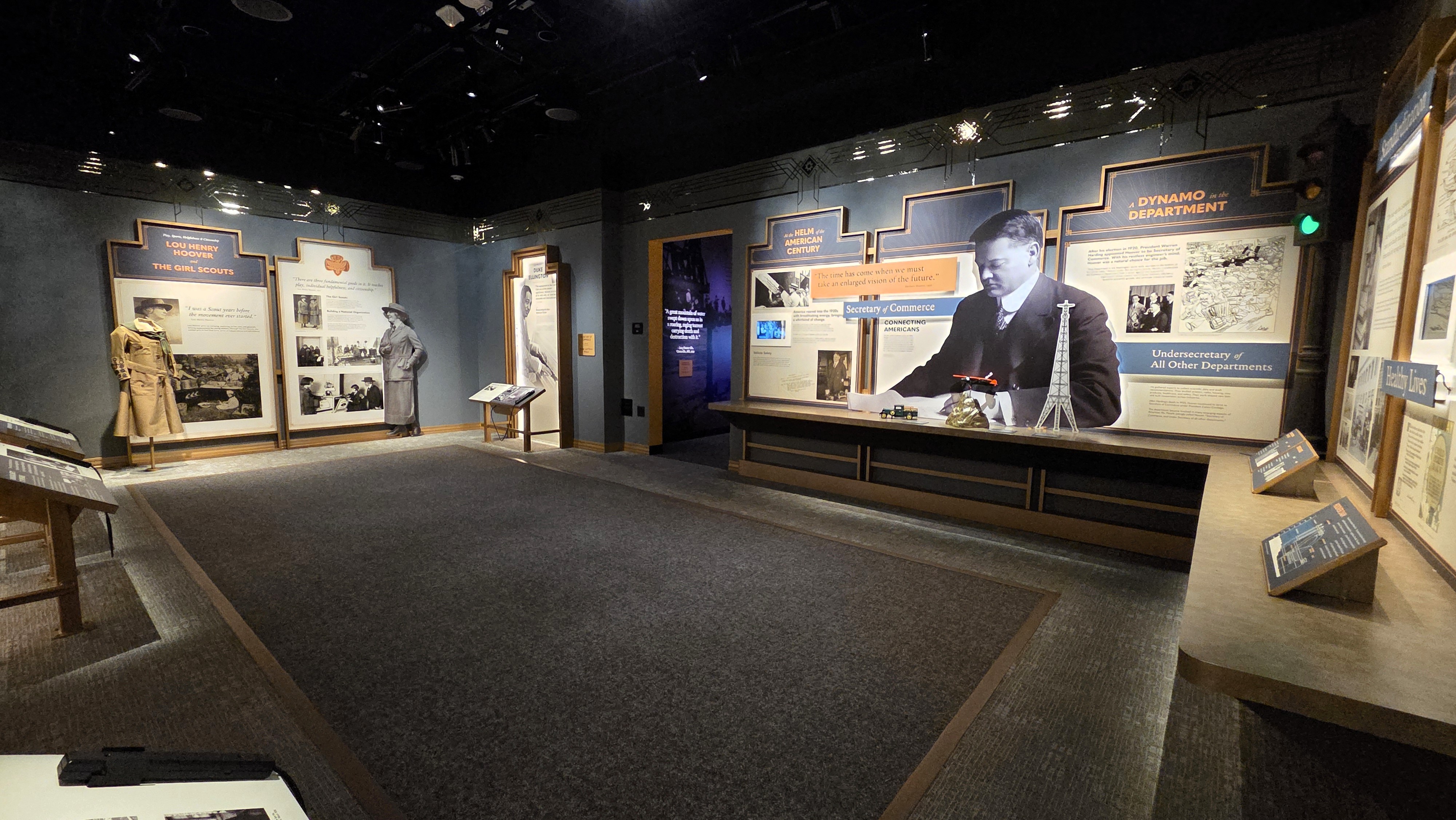 The "Secretary of Commerce and the Girl Scouts" gallery in the Herbert Hoover Presidential Library and Museum.