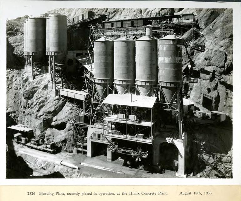 Blending plant, recently placed in operation, at the Himix Concrete Plant. 08/13/1933