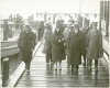 Lou and Herbert Hoover stepping off the USS Utah in Old Point Comfort, VA. January 1929 Lou and Herbert Hoover stepping off the USS Utah in Old Point Comfort, VA. January 1929