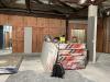 Stacks of drywall to be installed in new exhibit galleries, September 3, 2025
