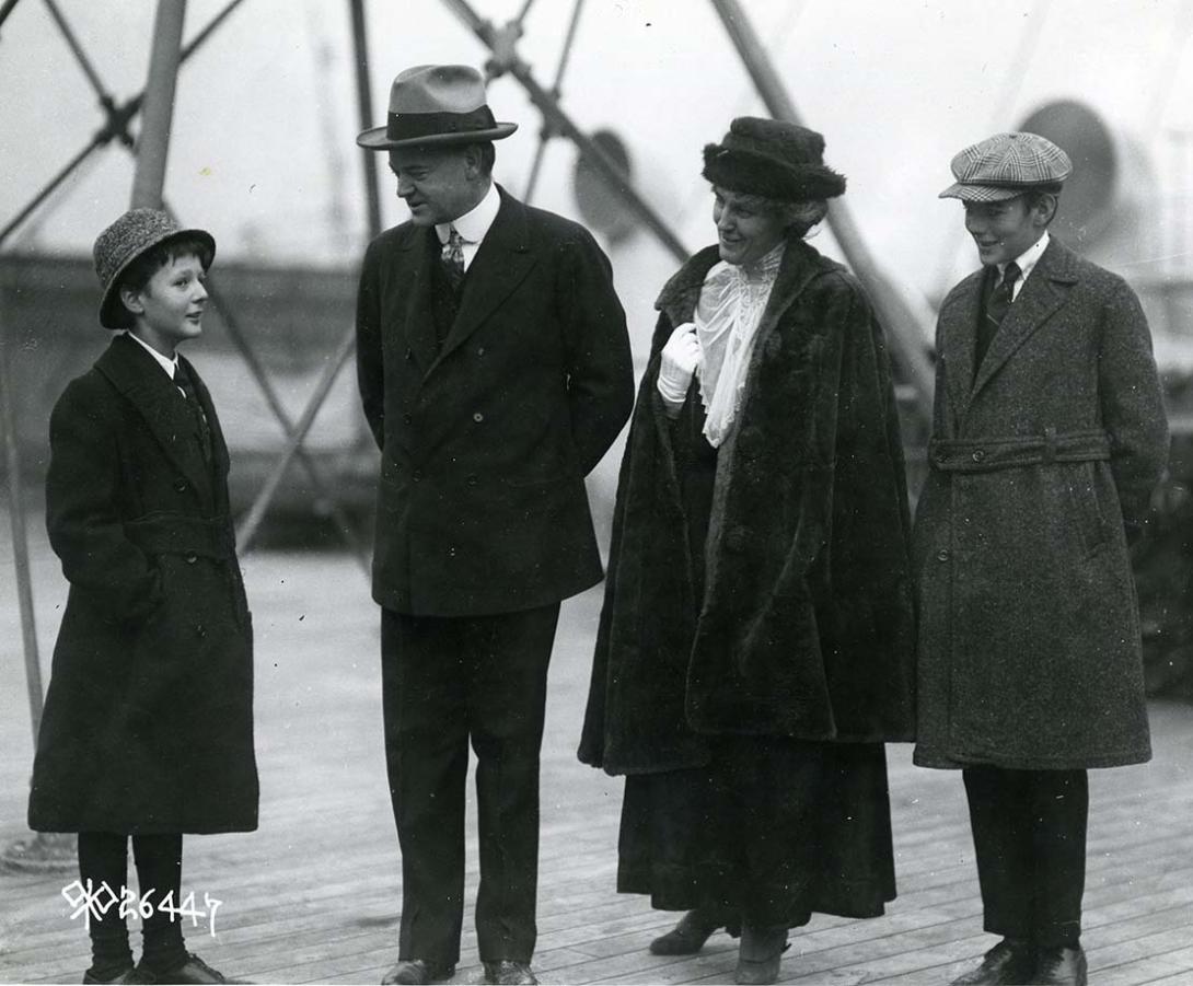 Hoover family on board ship.