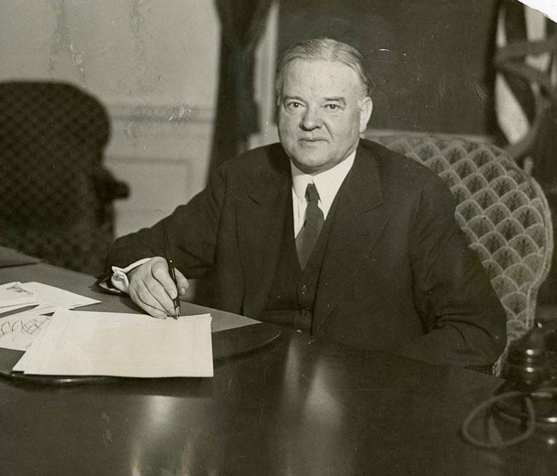 President Hoover at his desk, 1930.