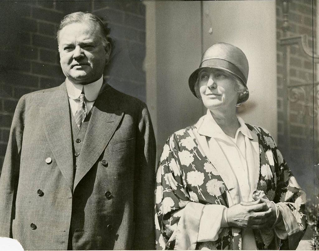 Herbert and Lou Hoover at their home in DC the morning after he was nominated for president. June 1928