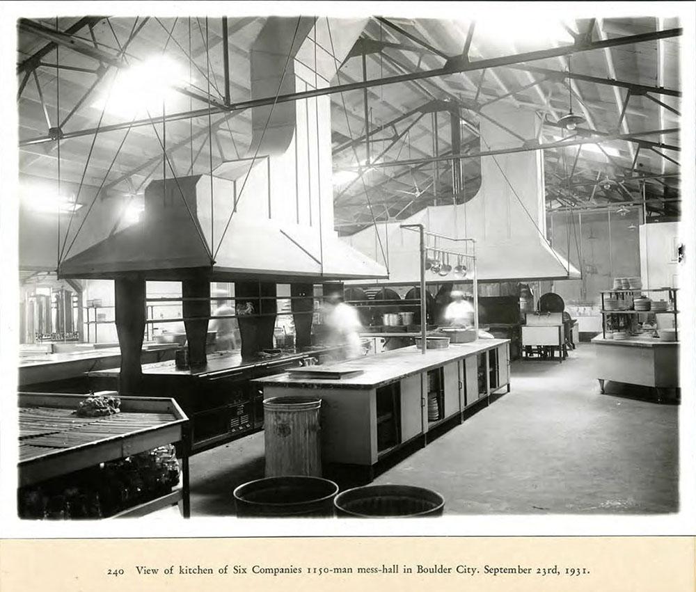 The kitchen of Six Companies Inc. 1150 man mess hall in Boulder City. 09/23/1931