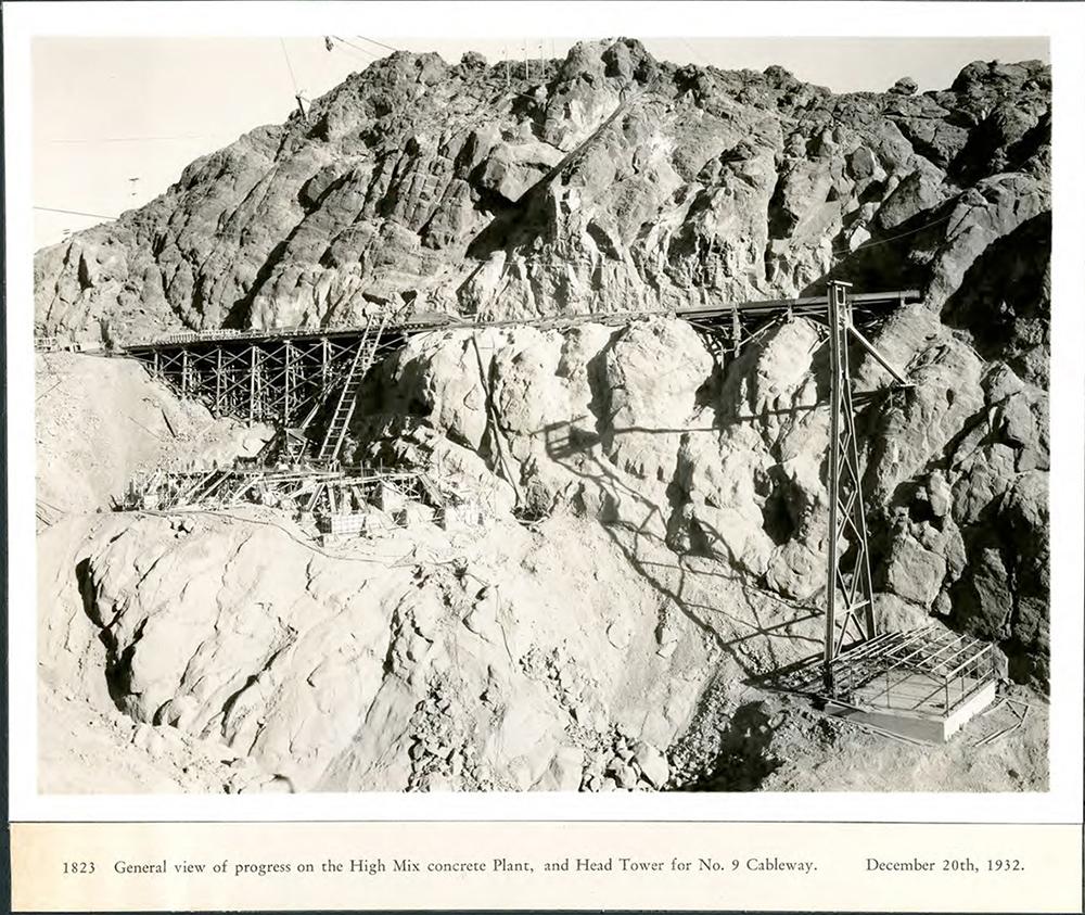 High Mix Concrete Plant and Head Tower for No. 9 Cableway.12/20/1932