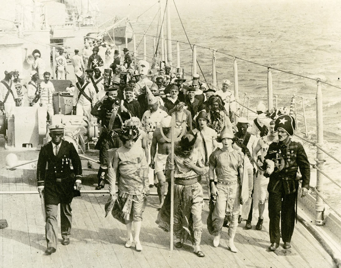 The Equator Crossing ceremony; at sea, November 1928.