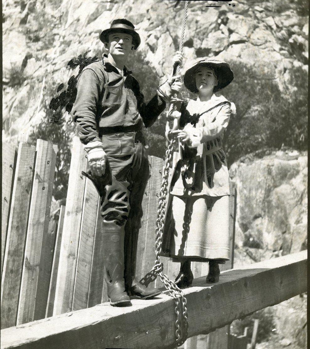 Hetch Hetchy photograph with Rose Wilder Lane - she was writing a story about the valley which was slated to be turned into a reservoir. RWL-#038