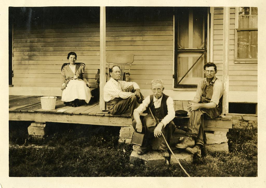 Laura Ingalls and Almonzo Wilder with neighbors, 1929. RWL-#138