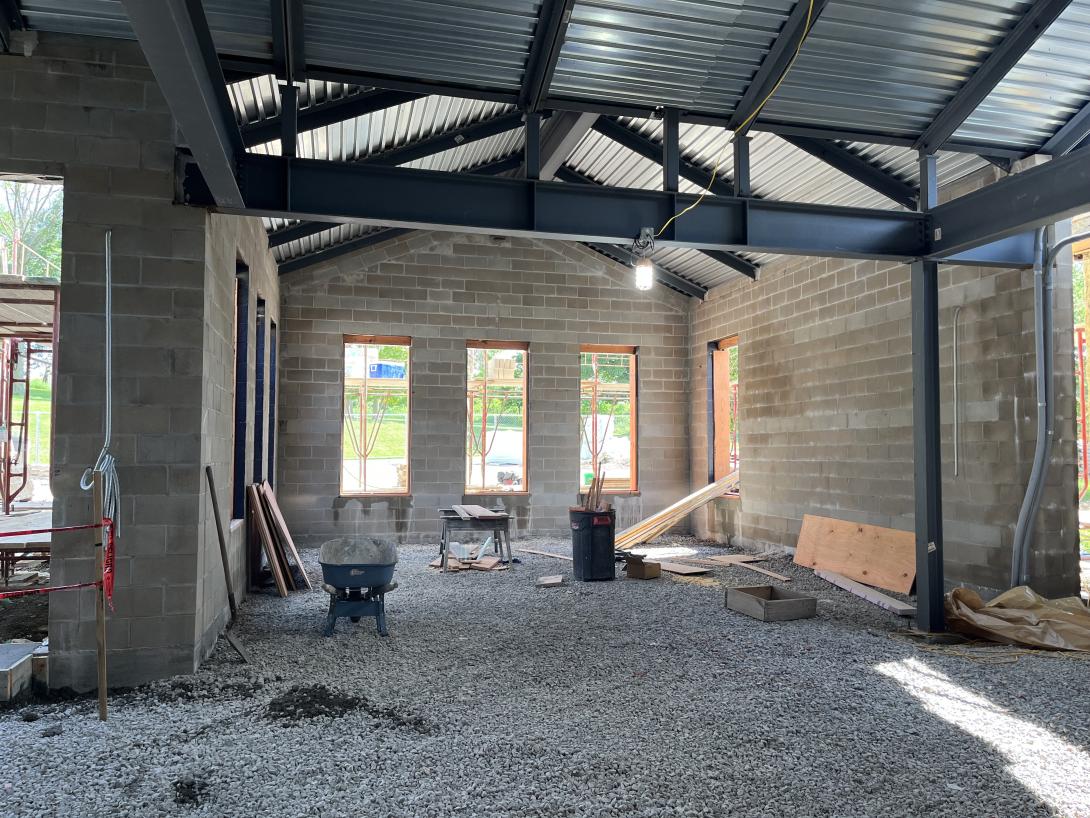 Interior of future expanded lobby area