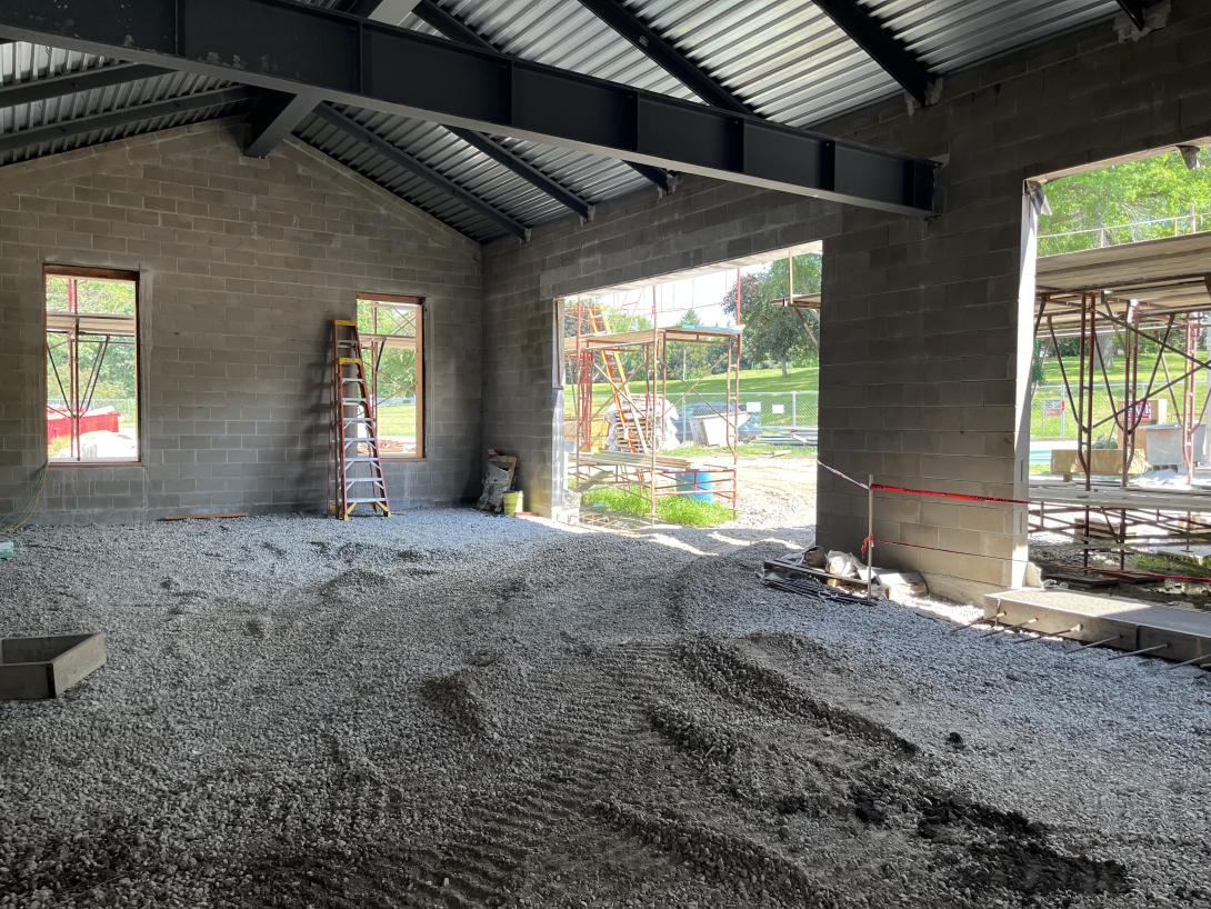Interior of future lobby area