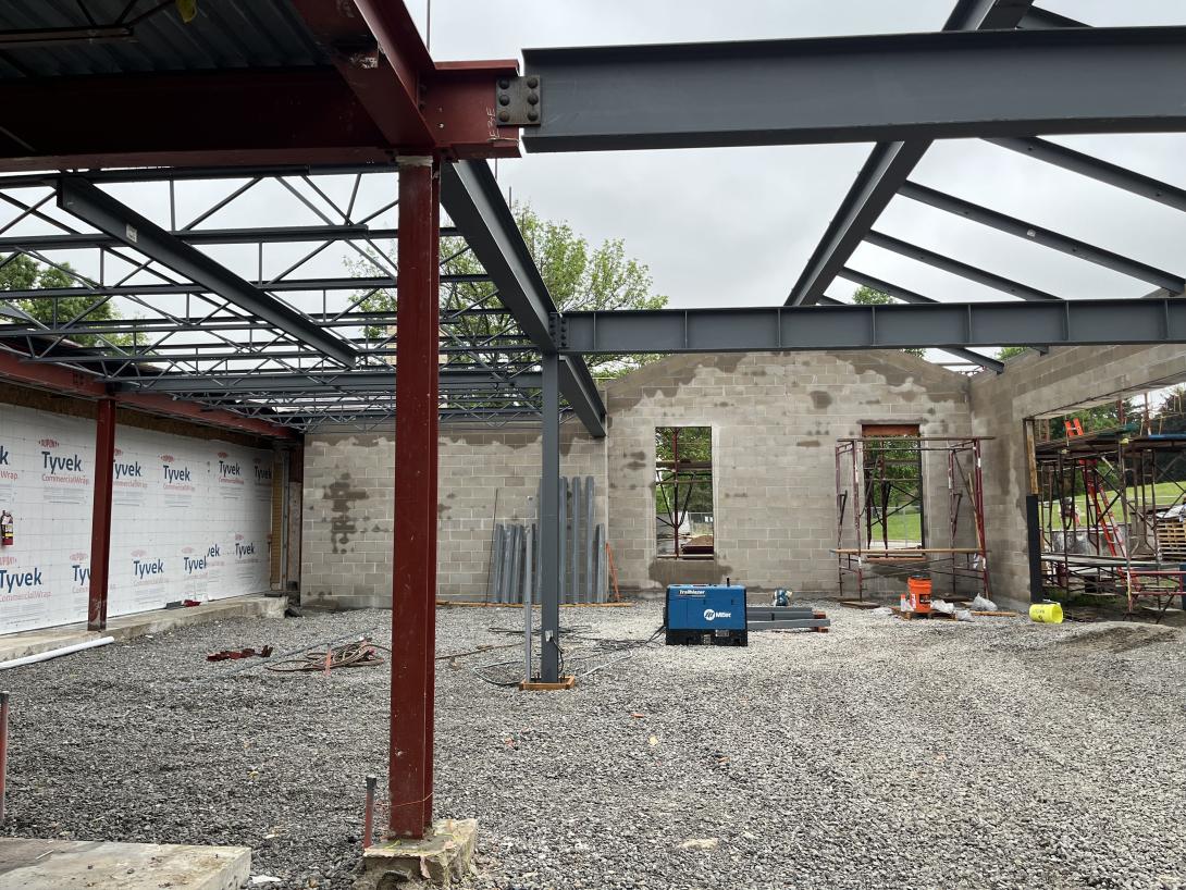 New east wall of Museum expansion