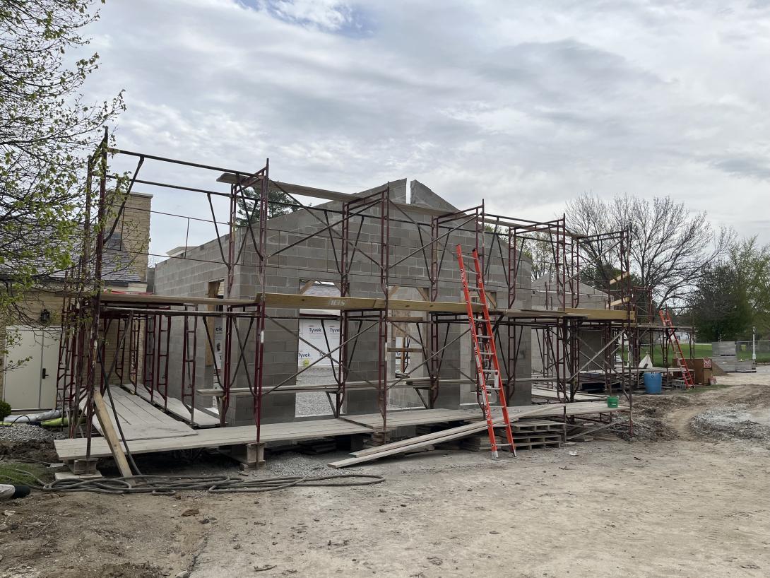 Exterior view of new expanded lobby