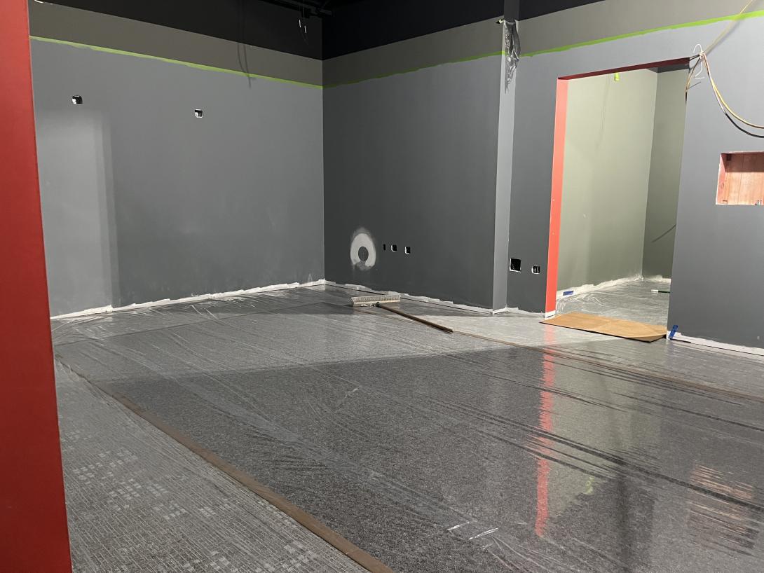 New carpet installed in gallery, January 21, 2026