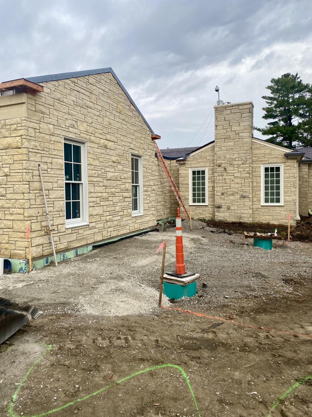 Graded land in the front of the Museum for new landscaping and plaza, October 8, 2025