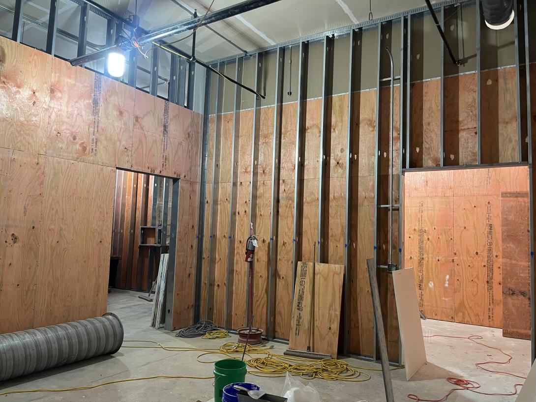 Walls and framing for new museum galleries, August 20, 2025