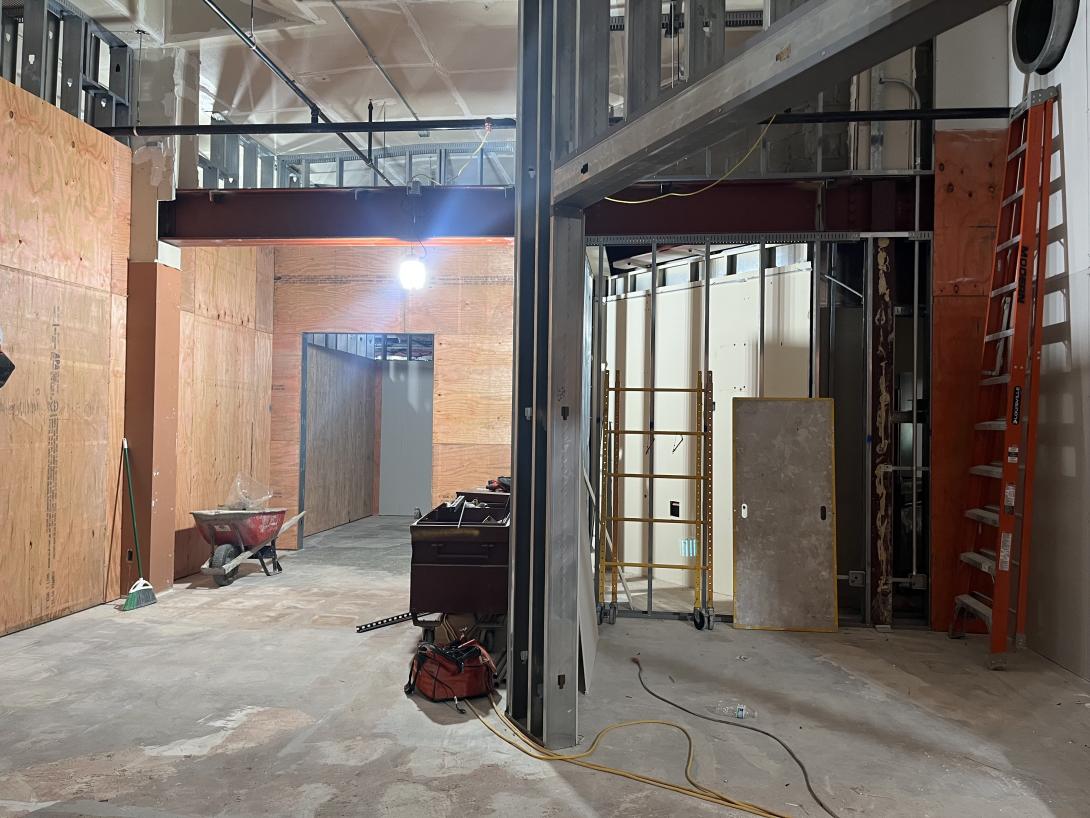 Walls and framing for new museum galleries, August 20, 2025