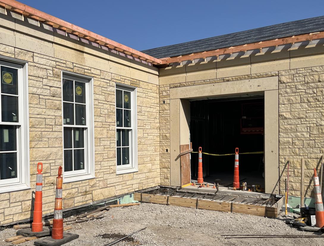 Framing and rebar for concrete front entrance stoop