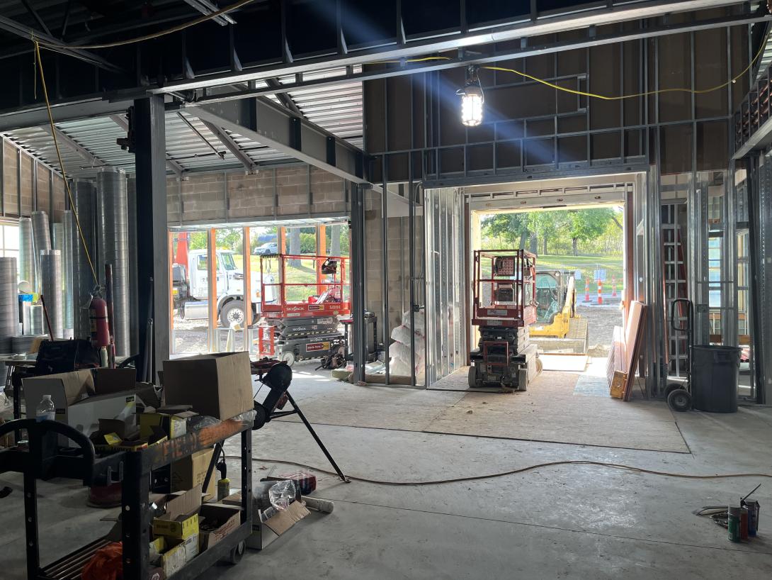 Bay window and new front entrance under construction, September 24, 2025