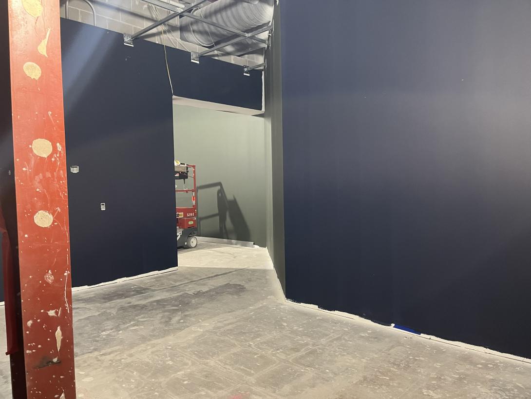 Freshly painted walls in new Museum gallery, November 26, 2025