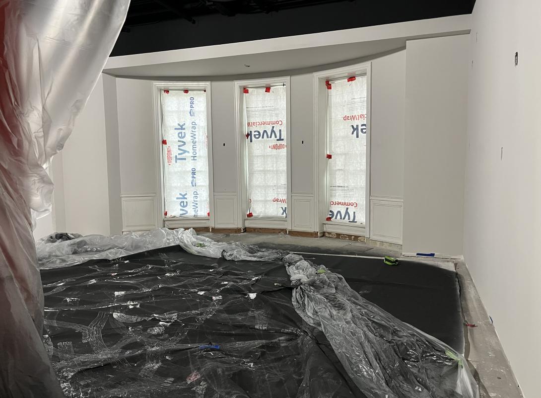 Freshly painted walls in new Museum gallery, November 26, 2025