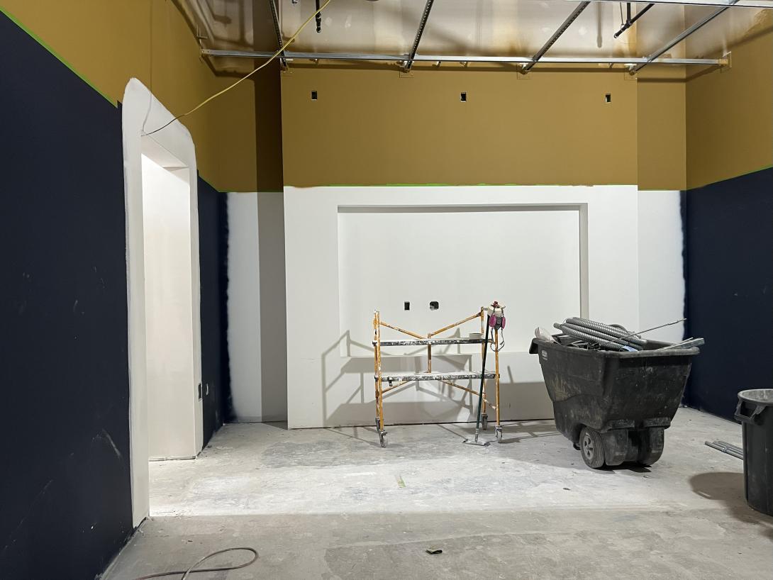 Small theater in Museum galleries under construction, December 3, 2025