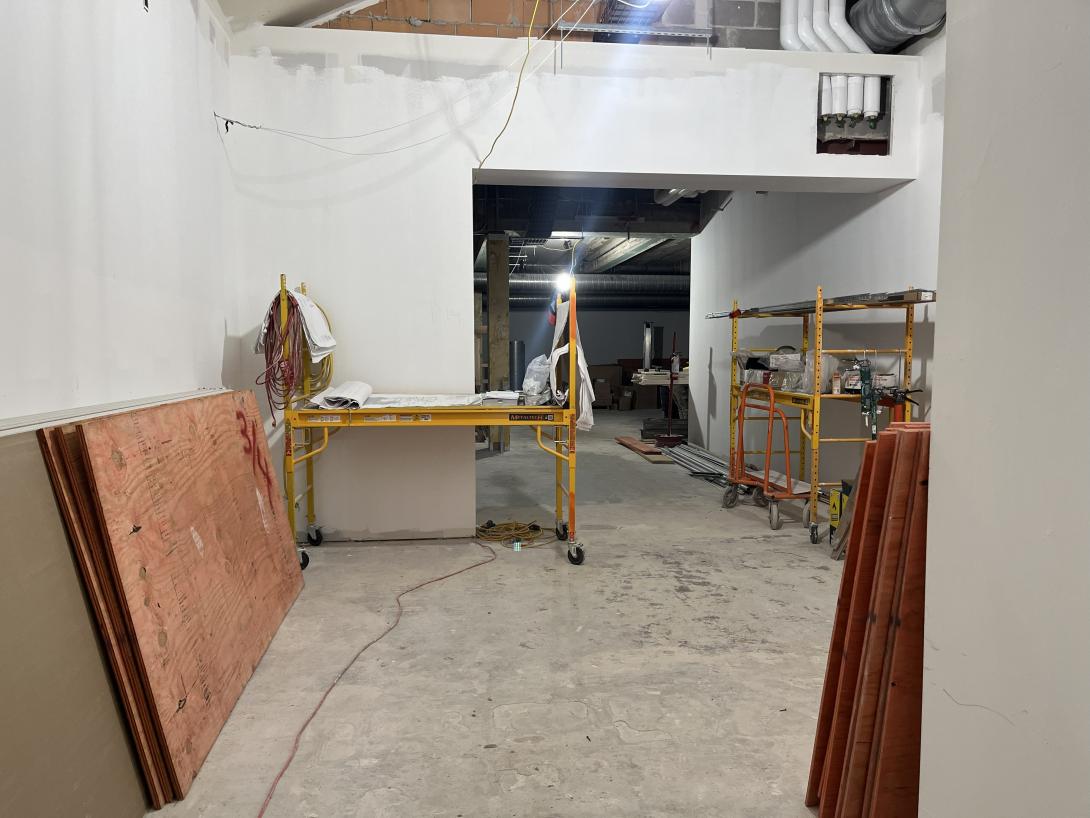 Gallery for temporary exhibits under construction, December 3, 2025