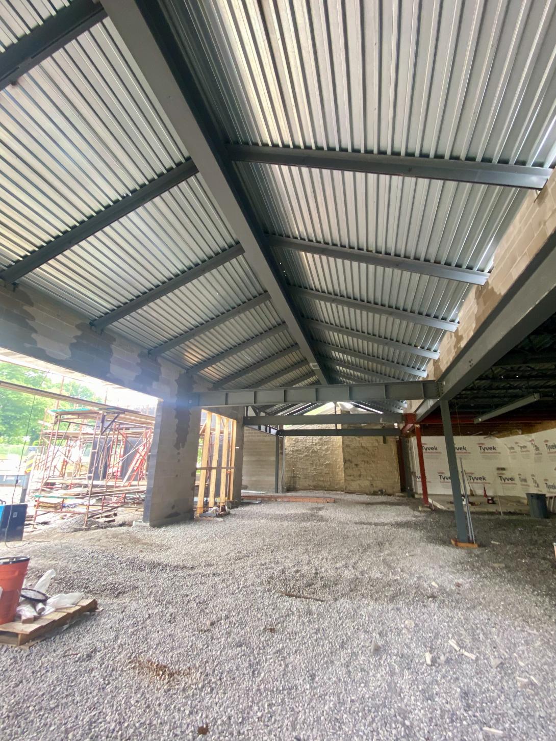 View of roof decking in new museum expansion area