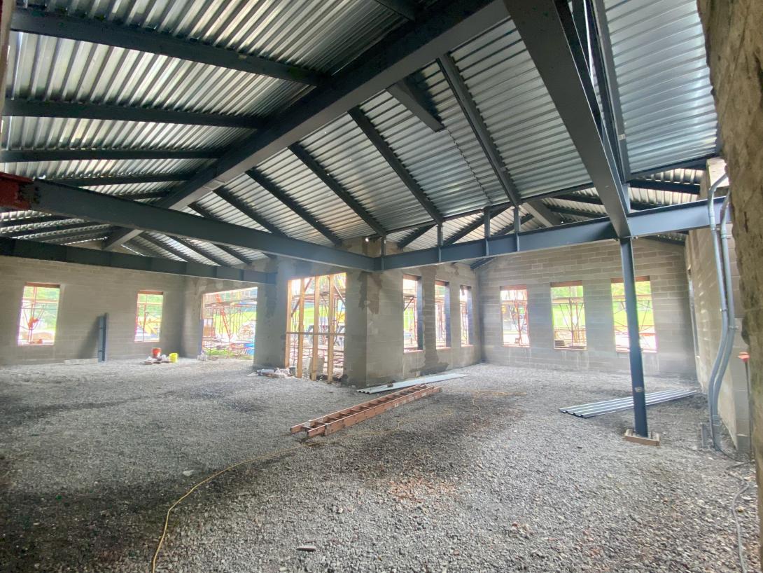 View of roof decking in new museum expansion area