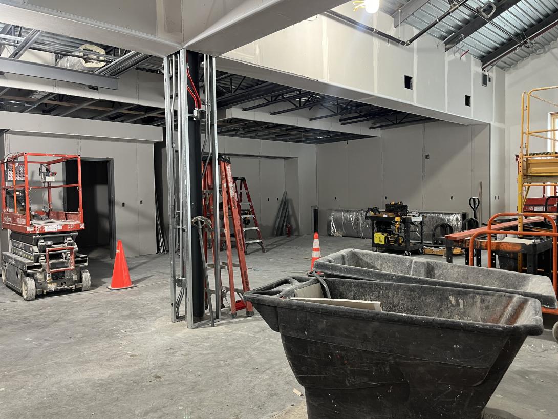 Construction work in Museum gift shop, December 10. 2025