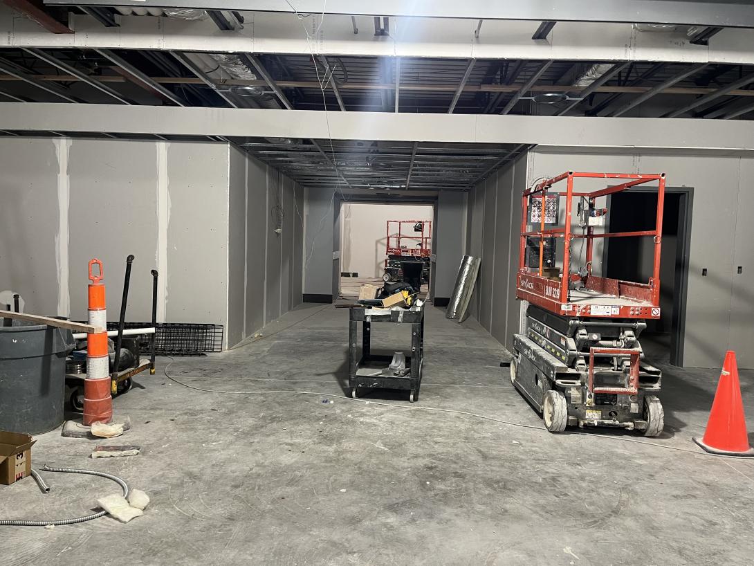 Construction work in Museum lobby, December 10. 2025