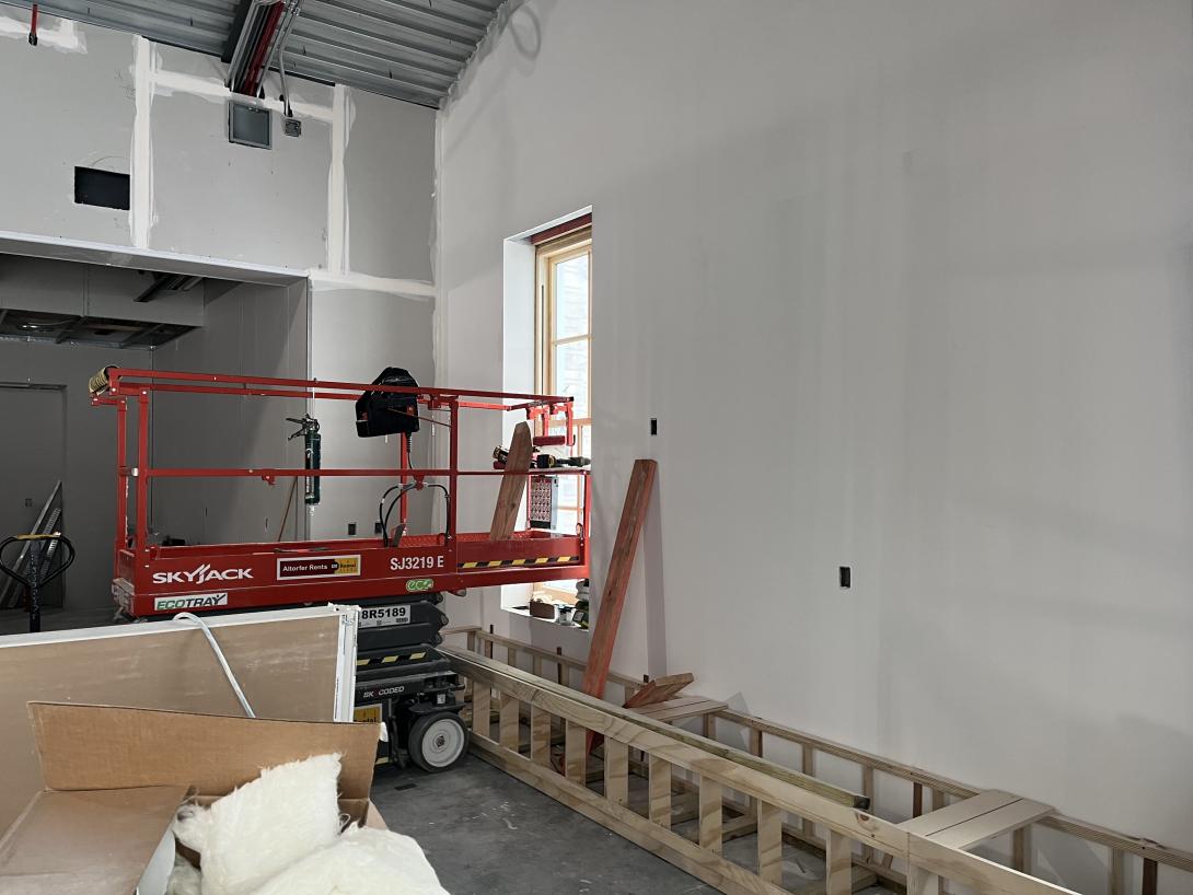 Construction work in Museum gift shop, December 10. 2025