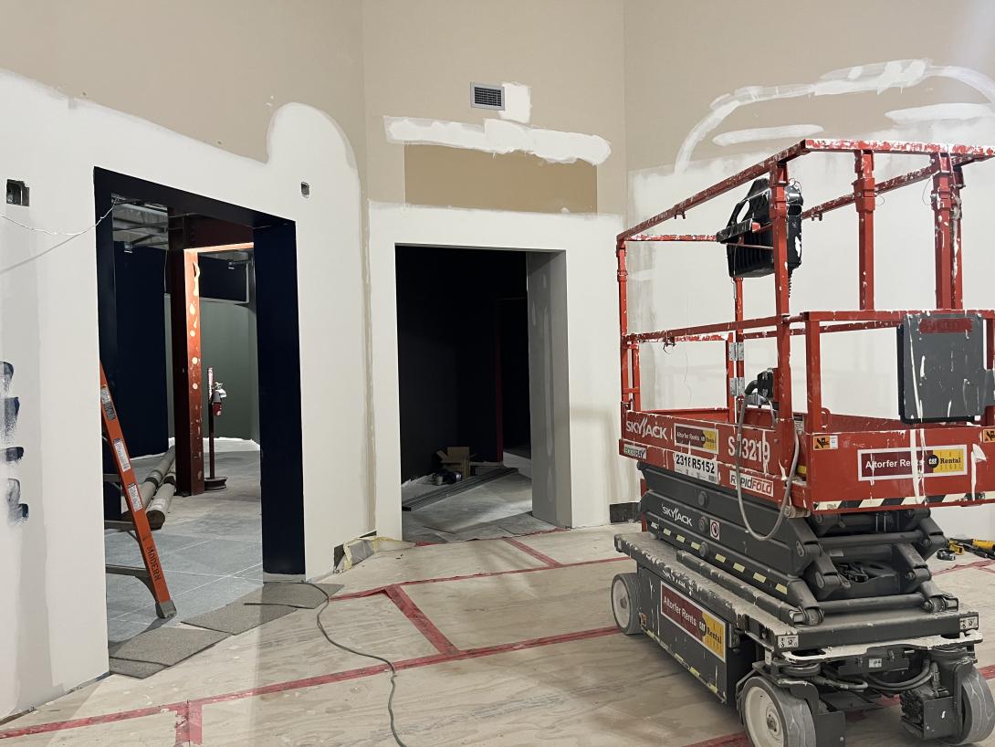 Construction in Story Hub, formerly known as Rotunda, December 17, 2025