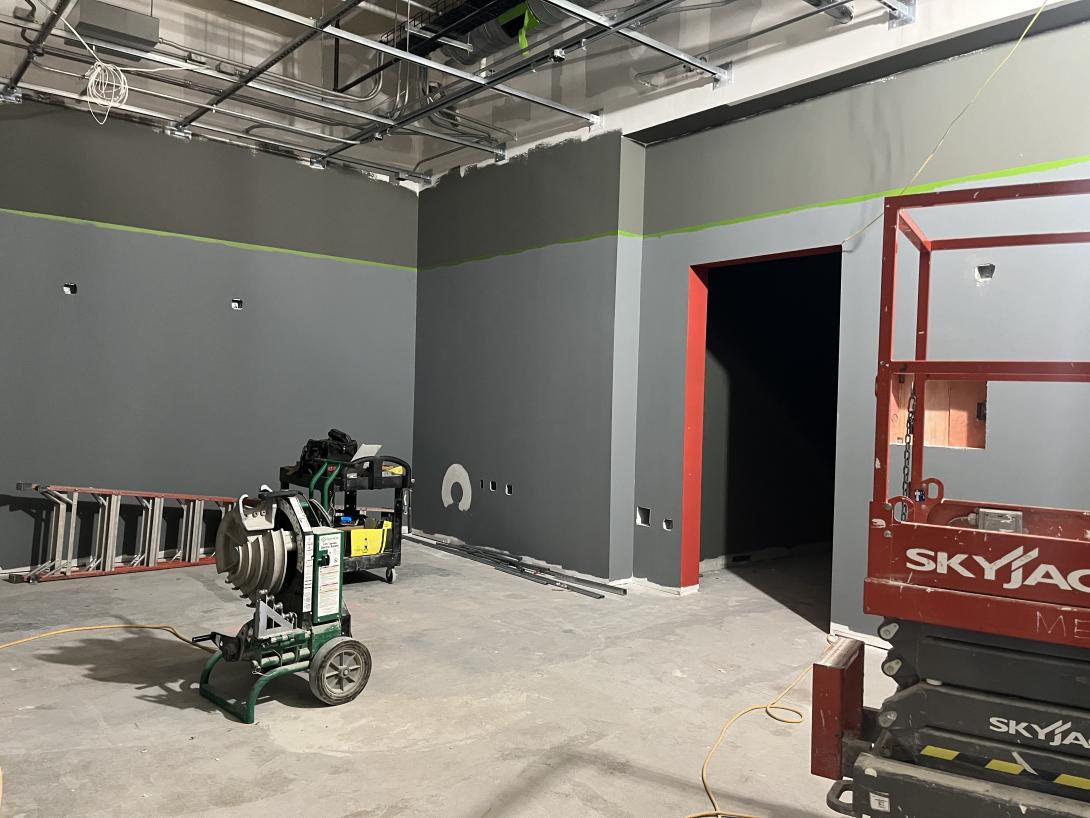 Construction in Museum gallery, December 17, 2025