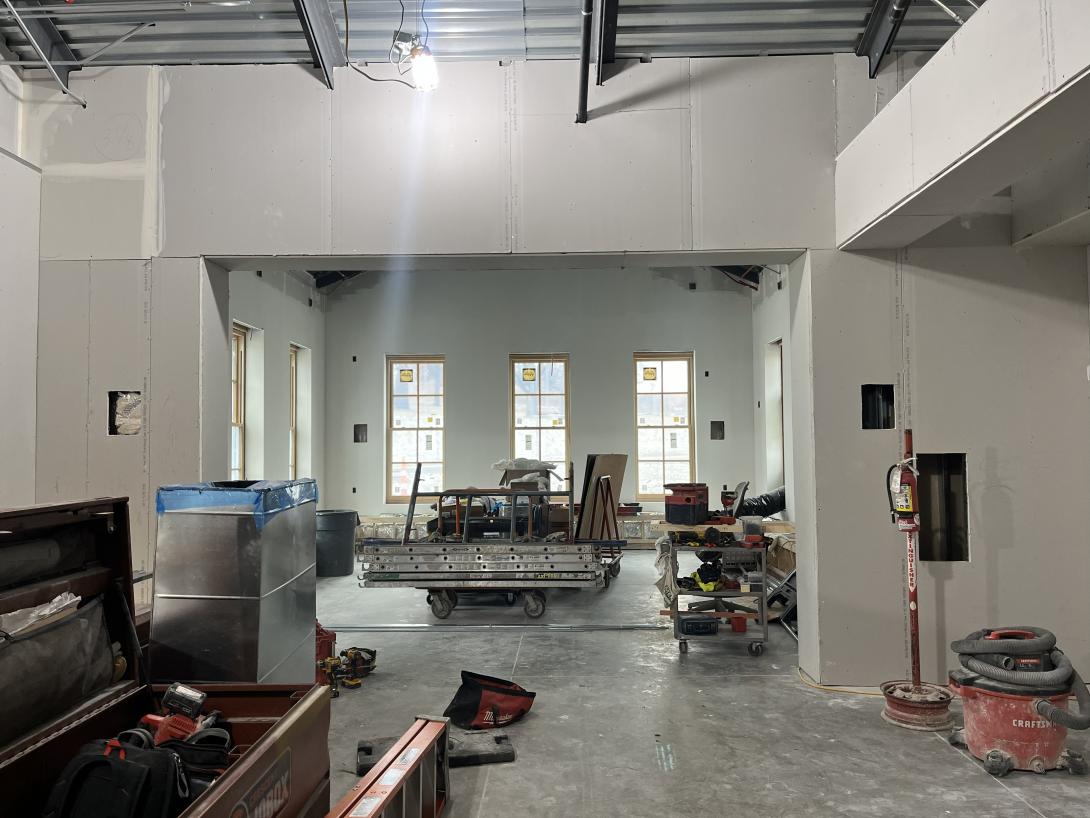 Interior view of new lobby expansion, January 23, 2025