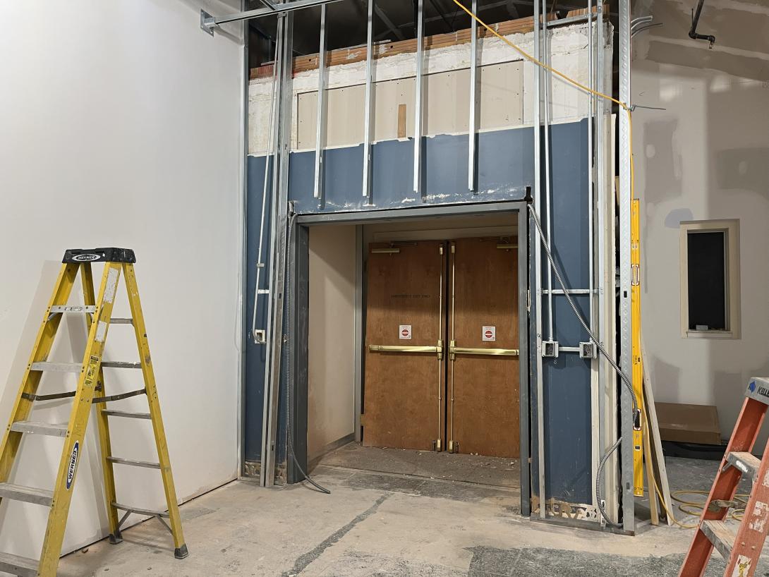 Interior view of construction around original Museum entrance, December 30, 2025