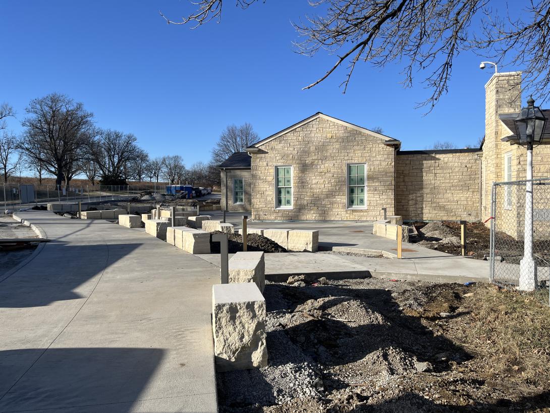 Limestone blocks line the sidewalks around the Museum, January 14, 2026
