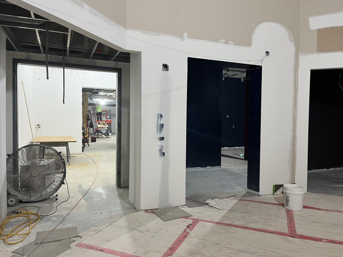 View of entryways to Temporary exhibit gallery and primary exhibit galleries, January 21, 2026