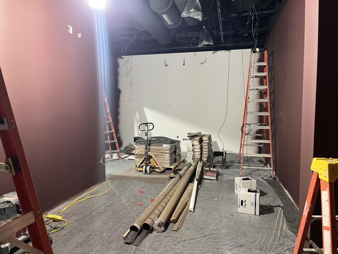 New carpet and other construction in Museum gallery, February 11, 2026