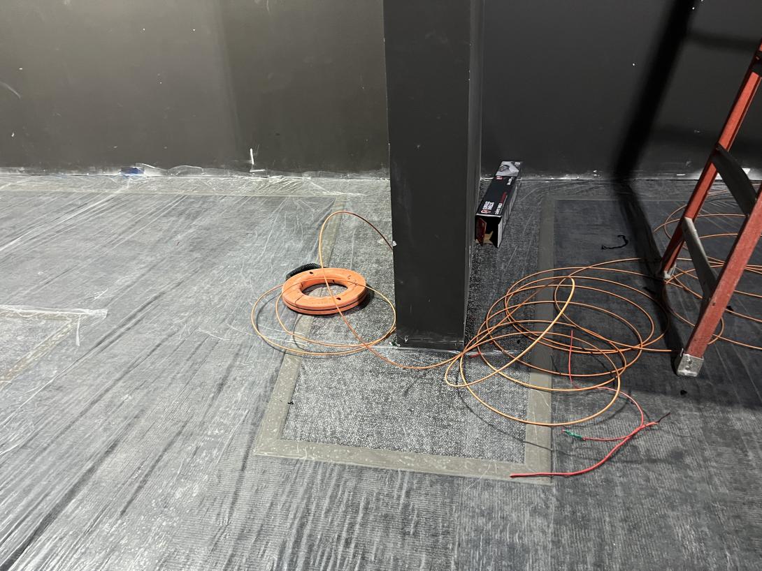 New carpet and floor trim in Museum gallery, February 11, 2026