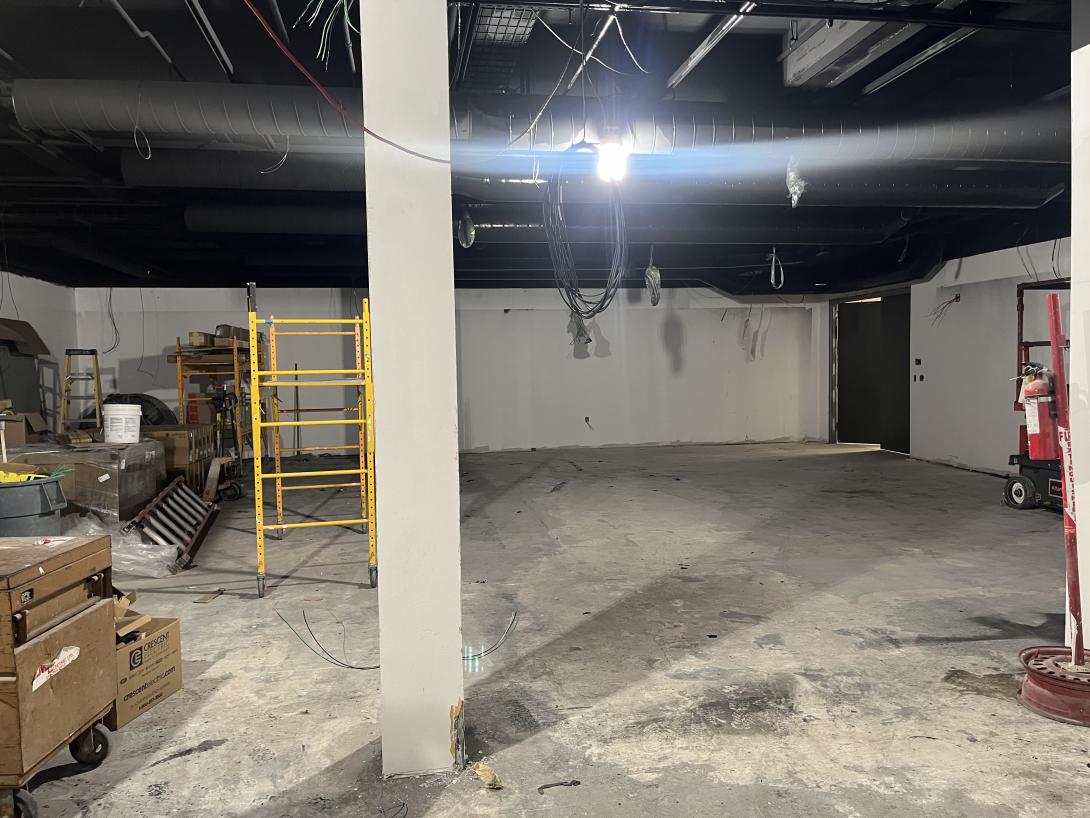 Construction work in Temporary Exhibits gallery, February 18, 2026