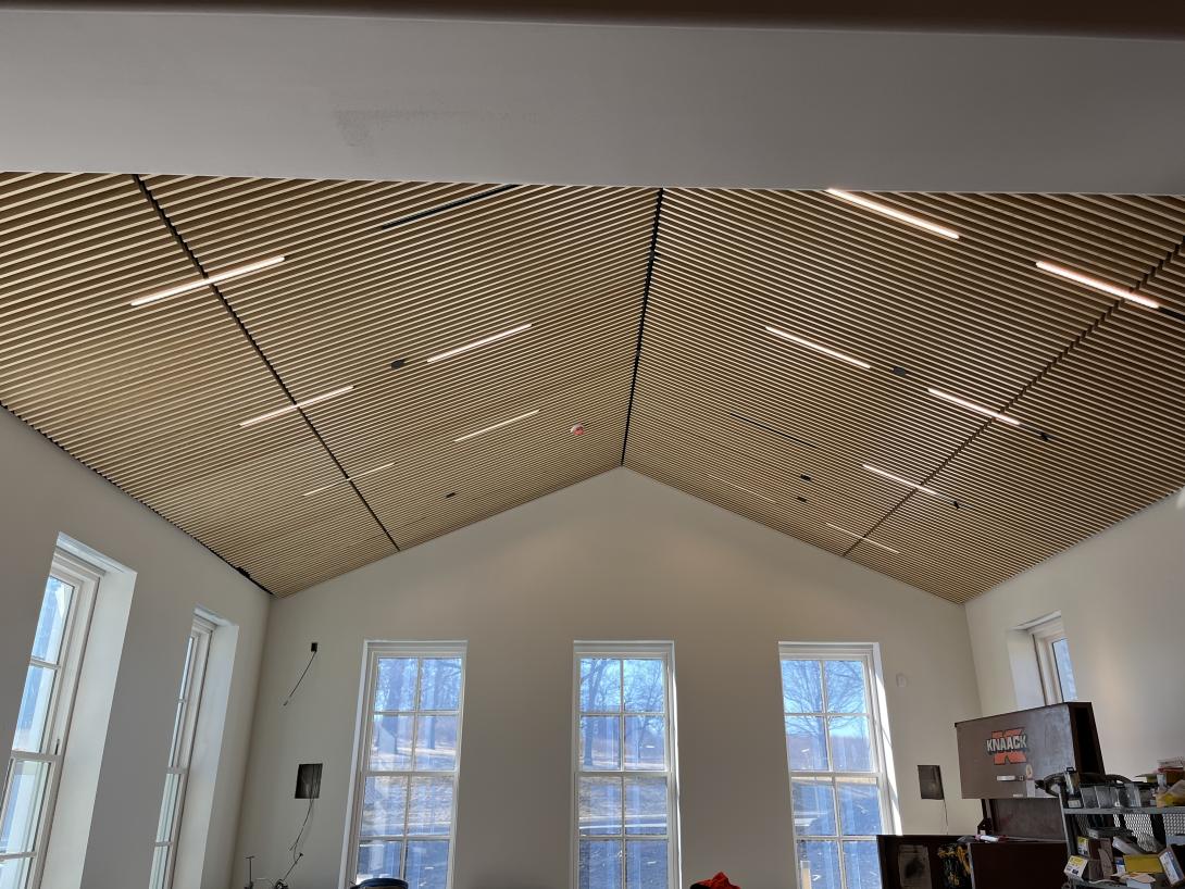 Completed ceiling in Lobby expansion, March 9, 2026