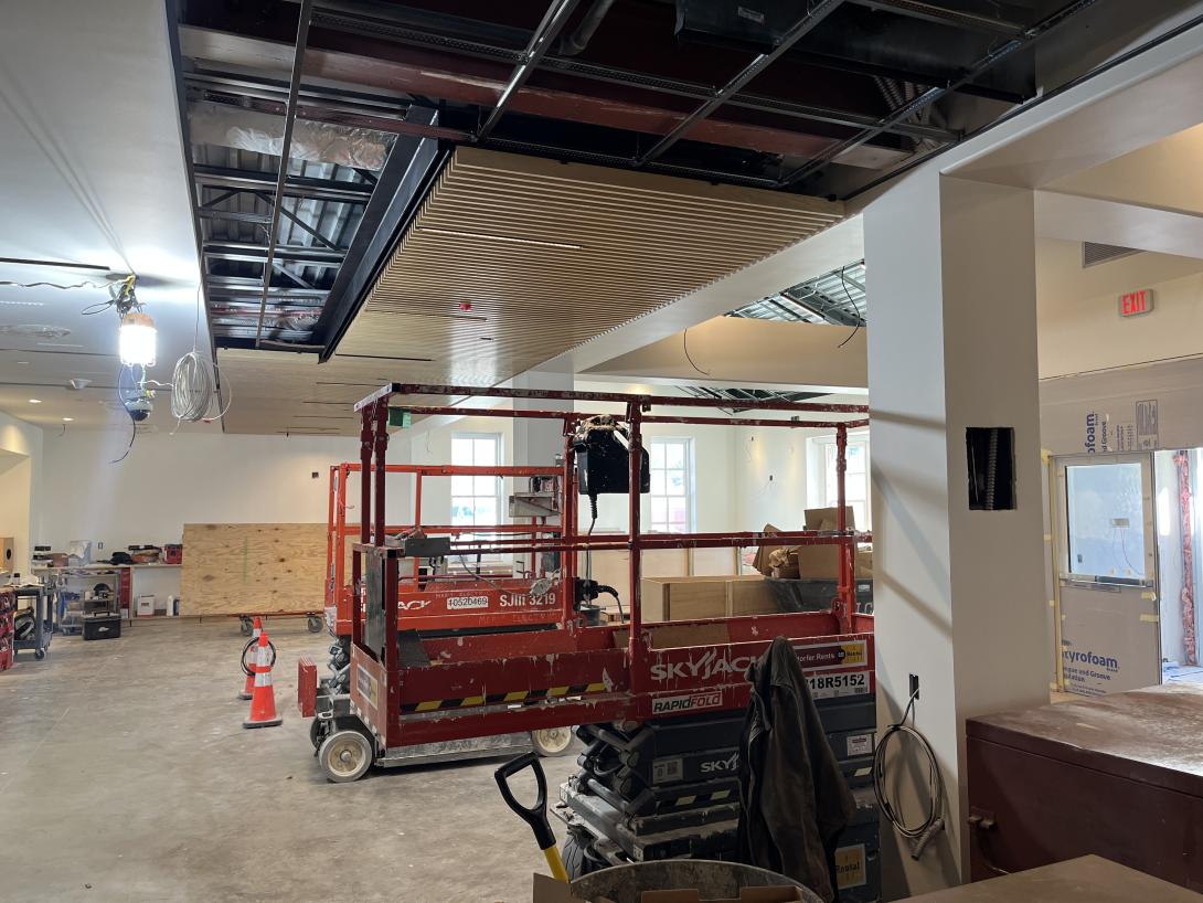 Construction work in Museum lobby, March 9, 2026