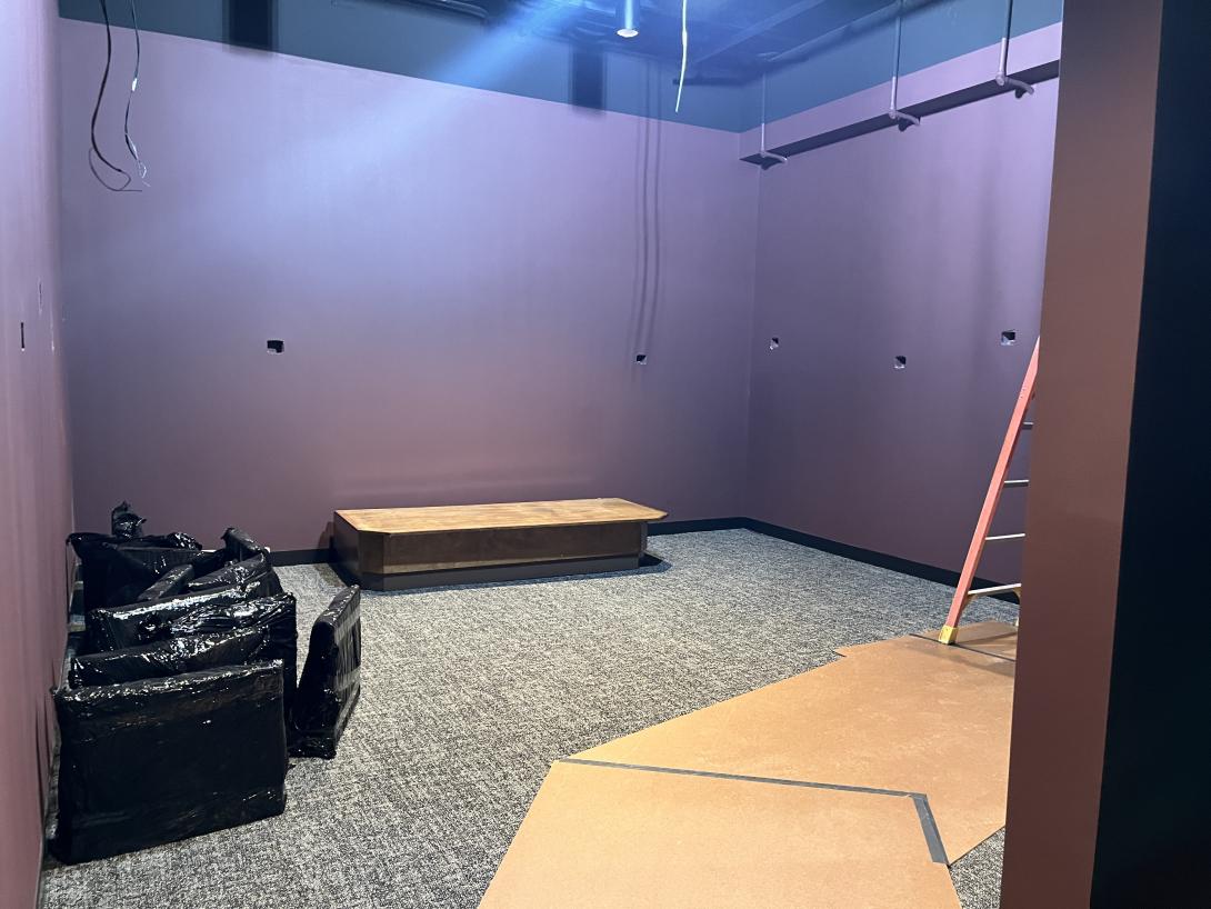 Audio-Visual equipment prior to installation in Museum gallery, March 18, 2026