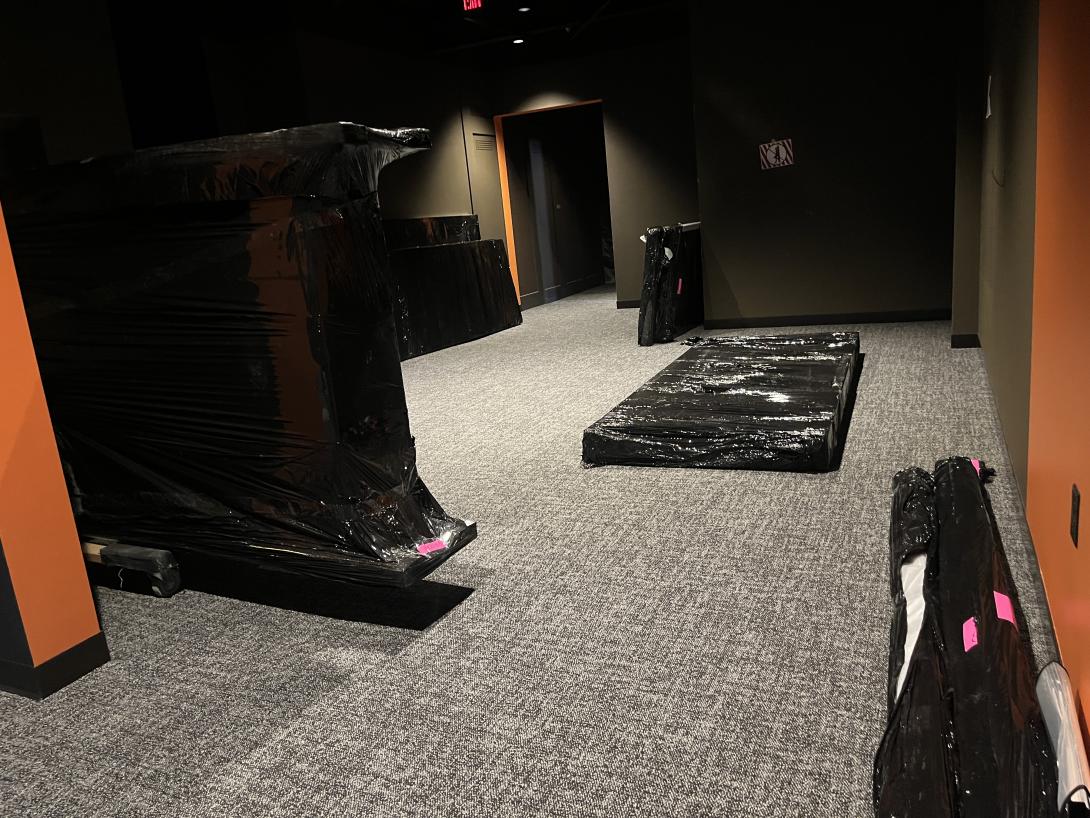 Museum artifact cases to be installed in gallery, March 24, 2026