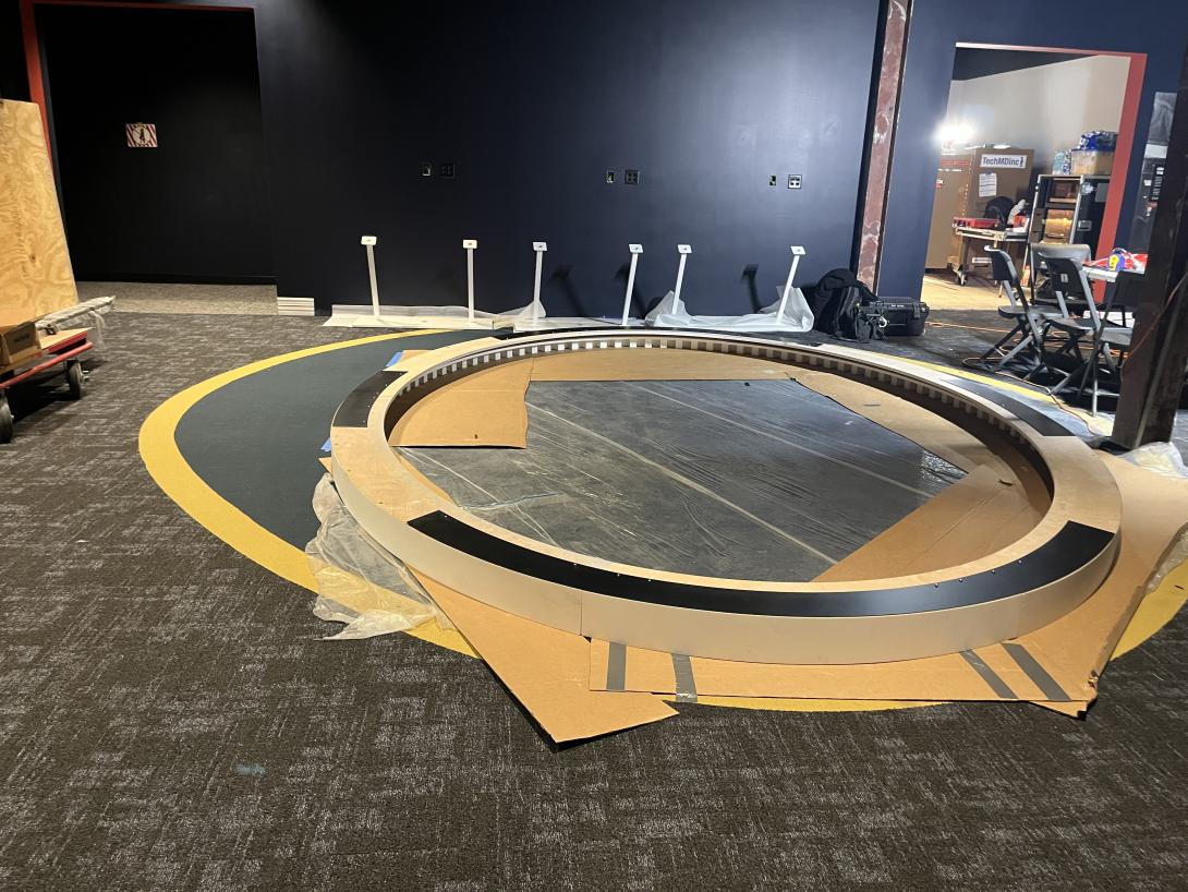 Set-up for the new gallery, "The Presidency," April 8, 2026