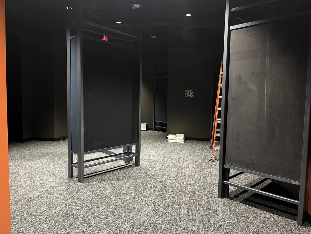 Set-up for the new gallery, "Sidelined but not Silenced," April 8, 2026