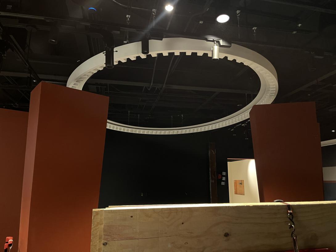 Light ring hanging above the new "The Presidency" gallery, April 15, 2026