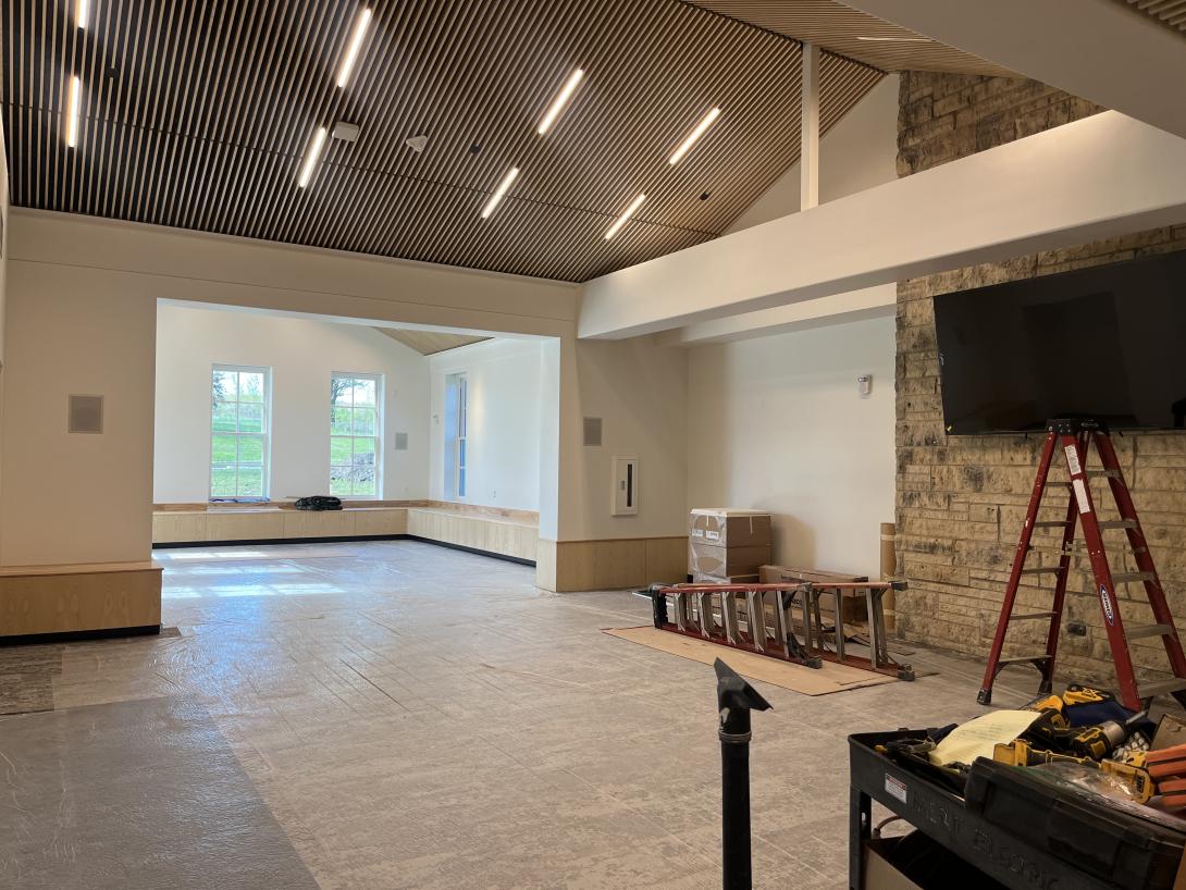 New expanded lobby area nearly complete, April 29, 2026