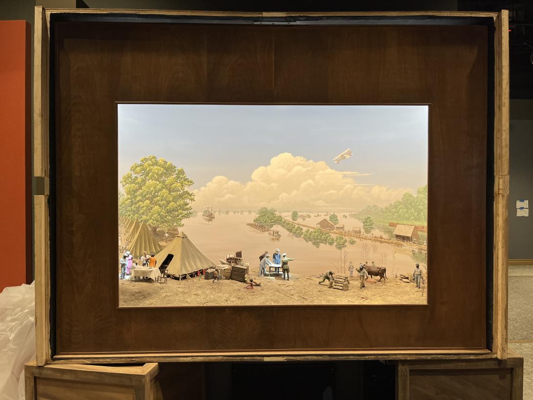 Mississippi Flood diorama from the original Museum galleries returns for the new "Master of Emergencies" gallery, May 6, 2026